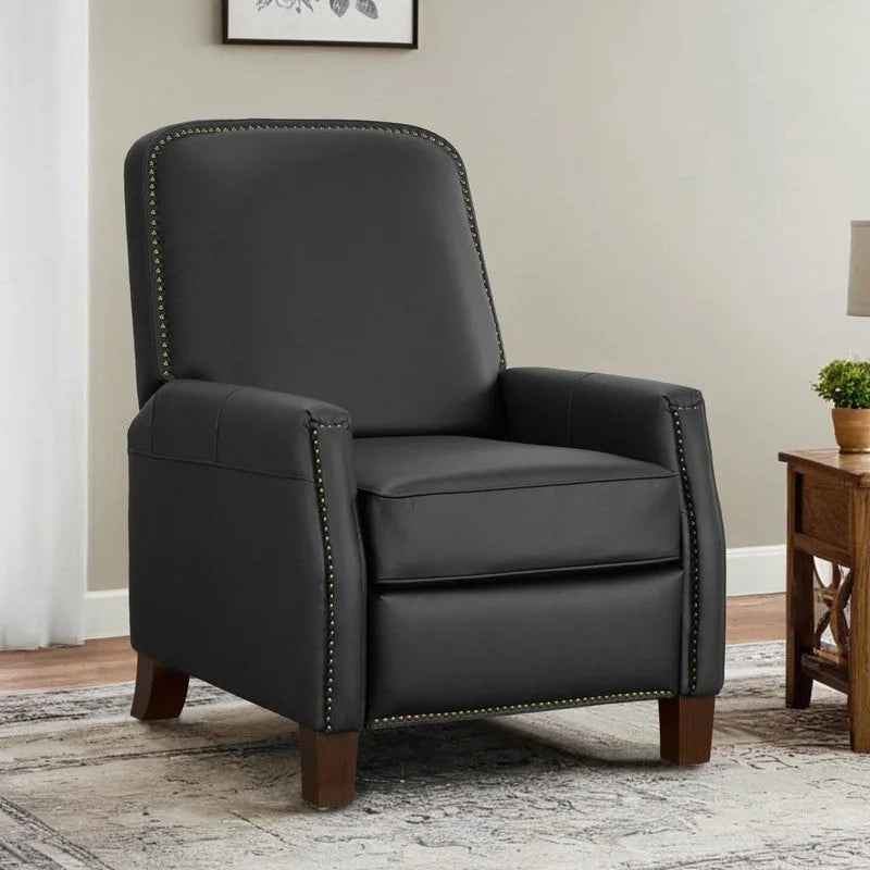 Elias Push Back Recliner for Adults Faux Leather Chair for Living Room