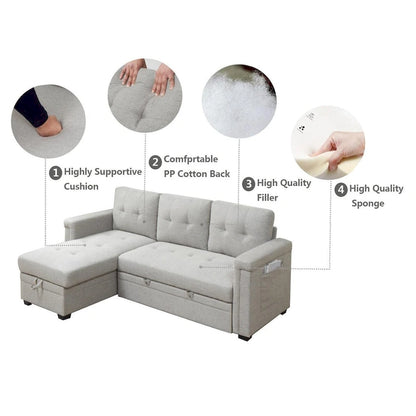 Storage Convertible Reversible Sectional Sofa