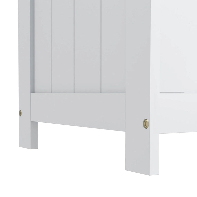 HOMCOM Storage Chest, Wooden Box with 2 Safety Hinges and Cut-out Handles, Modern Storage Trunk for Living Room, Entryway