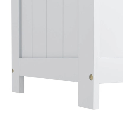 HOMCOM Storage Chest, Wooden Box with 2 Safety Hinges and Cut-out Handles, Modern Storage Trunk for Living Room, Entryway
