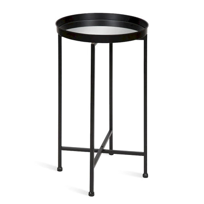 Kate and Laurel Celia Round Metal Tray/ Foldable Accent Table - 14x14x25.75