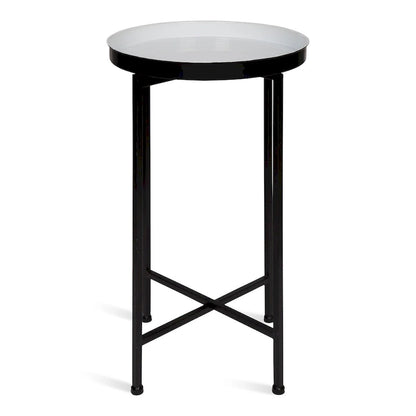 Kate and Laurel Celia Round Metal Tray/ Foldable Accent Table - 14x14x25.75