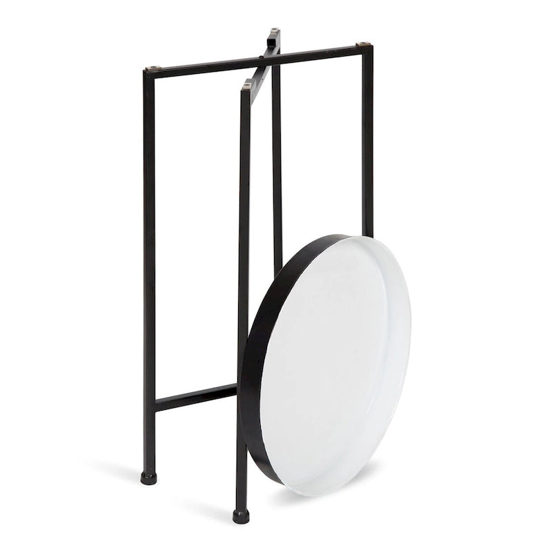 Kate and Laurel Celia Round Metal Tray/ Foldable Accent Table - 14x14x25.75