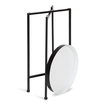 Kate and Laurel Celia Round Metal Tray/ Foldable Accent Table - 14x14x25.75