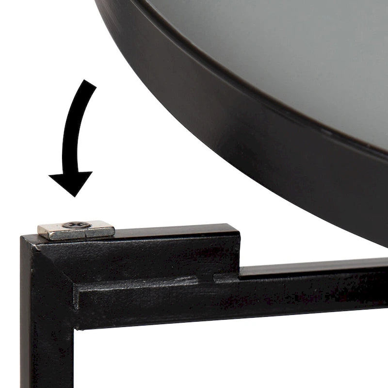 Kate and Laurel Celia Round Metal Tray/ Foldable Accent Table - 14x14x25.75