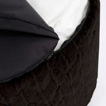 Allan Andrews Foot Pouf Angora Ebony