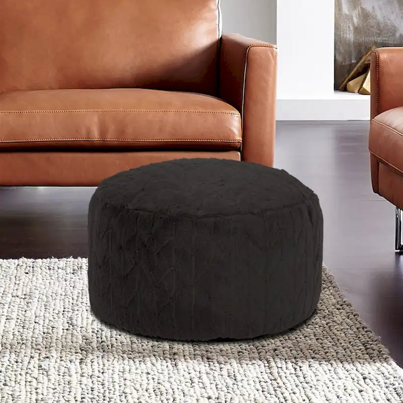 Allan Andrews Foot Pouf Angora Ebony