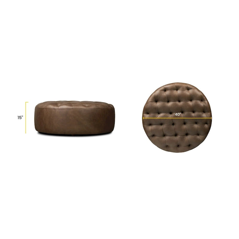 Poly & Bark Ascot Ottoman - Full Grain Genuine Italian Leather