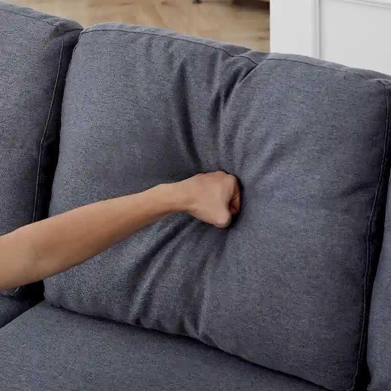 L-Shaped Comfortable Corduroy Combo Sofa with Pullout Bed and Storage