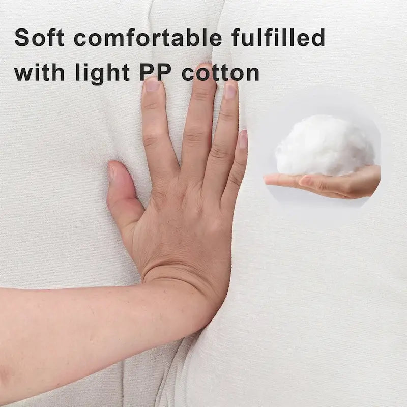 6-seat Upholstered Modern U-shaped Sectional Sofa with Waist Pillows,Sleeper Sofa Couch with Chaise Lounge,White