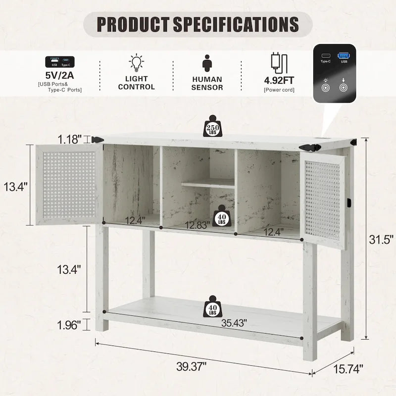 39Wide Console Table