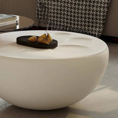 Nesting 42 Modern Round Creamy White Coffee Table, 2 pieces for Living Room - 62