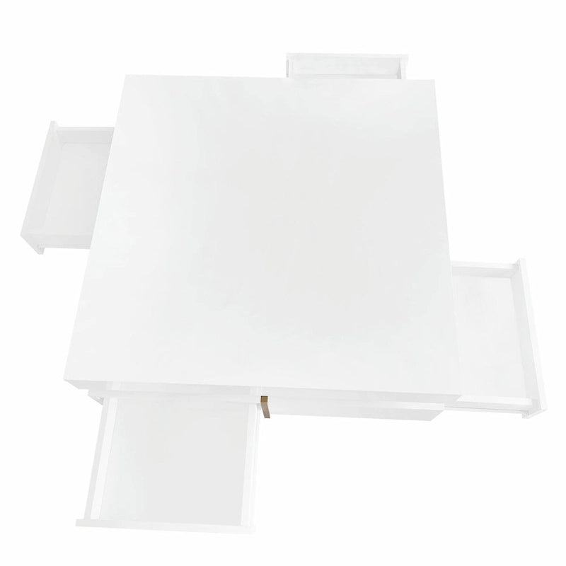 Stylish High Gloss Coffee Table with 4 Drawers