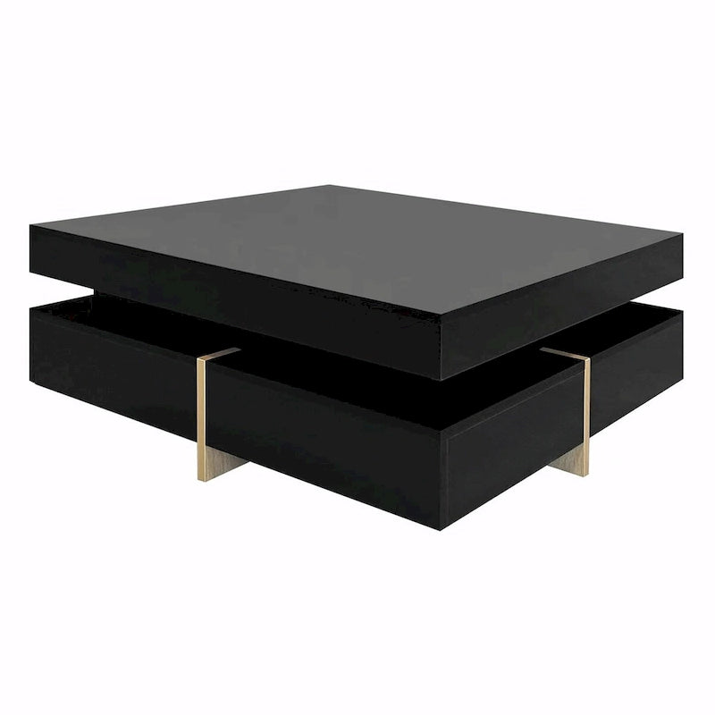 Stylish High Gloss Coffee Table with 4 Drawers