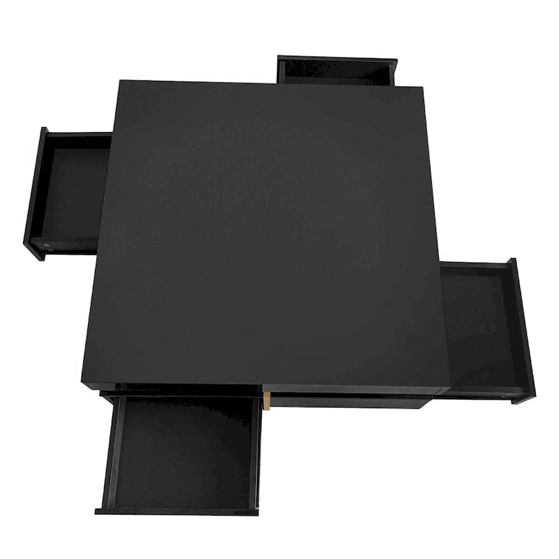 Stylish High Gloss Coffee Table with 4 Drawers