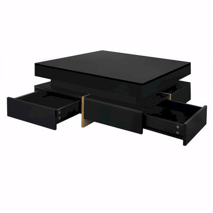 Stylish High Gloss Coffee Table with 4 Drawers