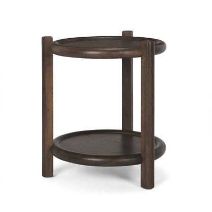 Romi Dark Brown Wood w/ Bottom Shelf Round Accent Table - 23.5L x 23.5W x 26.0H