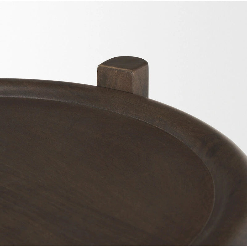 Romi Dark Brown Wood w/ Bottom Shelf Round Accent Table - 23.5L x 23.5W x 26.0H