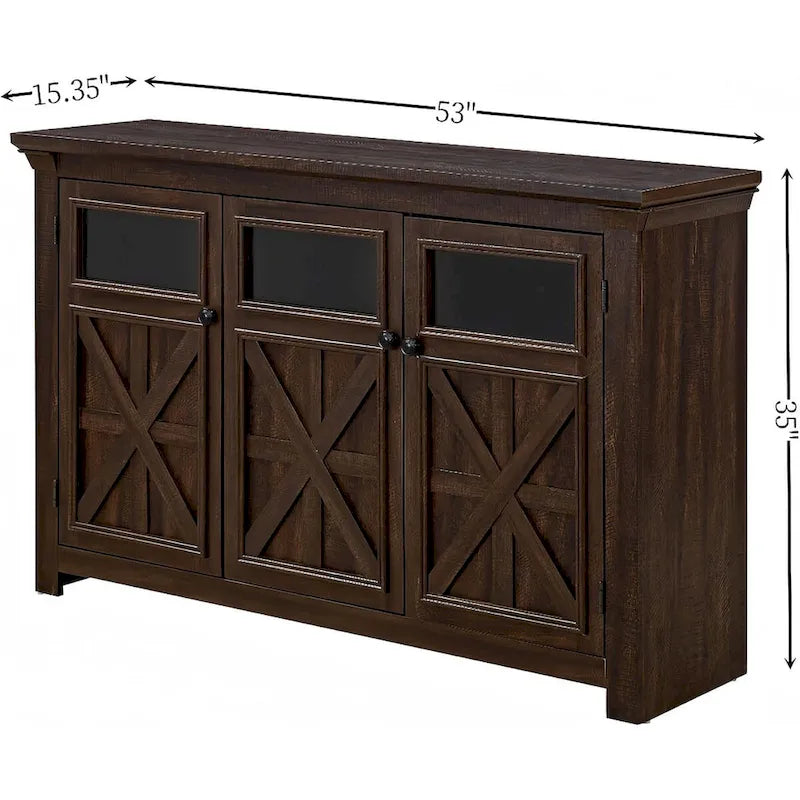 Roomfitters 3 Doors Cabinet Large Buffet Sideboard Cabinet, Bar Wine Cabinet, Buffet Cabinet Table Coffee Bar Wine Bar