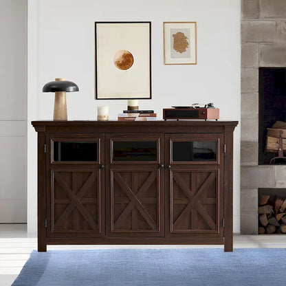 Roomfitters 3 Doors Cabinet Large Buffet Sideboard Cabinet, Bar Wine Cabinet, Buffet Cabinet Table Coffee Bar Wine Bar