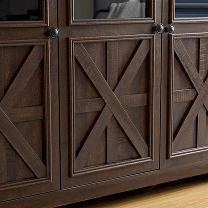 Roomfitters 3 Doors Cabinet Large Buffet Sideboard Cabinet, Bar Wine Cabinet, Buffet Cabinet Table Coffee Bar Wine Bar