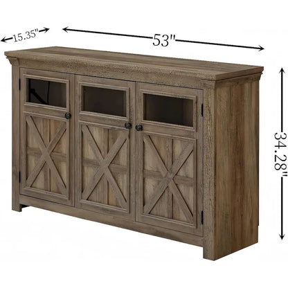 Roomfitters 3 Doors Cabinet Large Buffet Sideboard Cabinet, Bar Wine Cabinet, Buffet Cabinet Table Coffee Bar Wine Bar