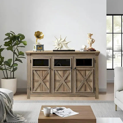 Roomfitters 3 Doors Cabinet Large Buffet Sideboard Cabinet, Bar Wine Cabinet, Buffet Cabinet Table Coffee Bar Wine Bar