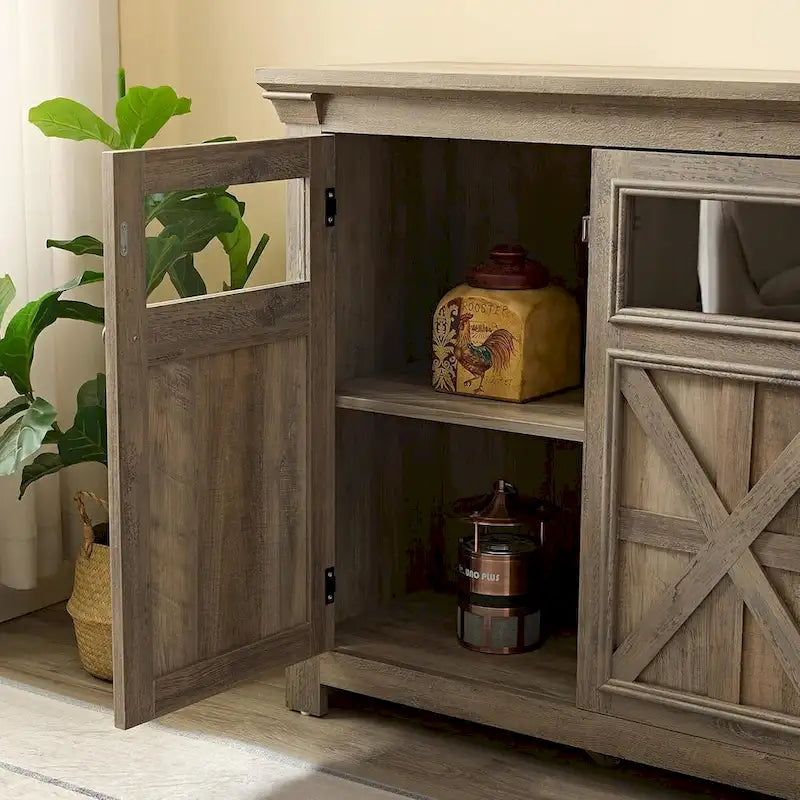 Roomfitters 3 Doors Cabinet Large Buffet Sideboard Cabinet, Bar Wine Cabinet, Buffet Cabinet Table Coffee Bar Wine Bar