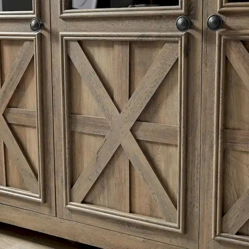 Roomfitters 3 Doors Cabinet Large Buffet Sideboard Cabinet, Bar Wine Cabinet, Buffet Cabinet Table Coffee Bar Wine Bar