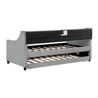 Upholstered Velvet Tufting Sleeper Sofa Chesterfield Daybed with Trundle