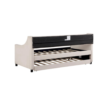 Upholstered Velvet Tufting Sleeper Sofa Chesterfield Daybed with Trundle