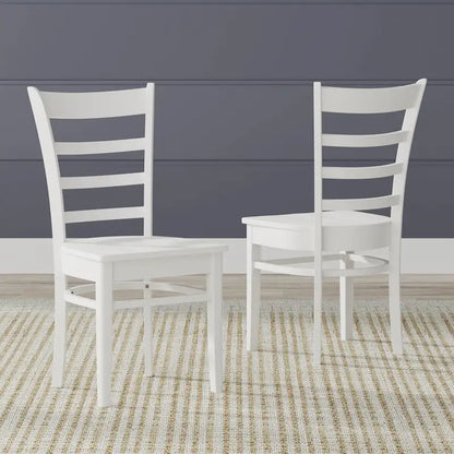 5-Piece Dining Set, 42 Round Drop-Leaf Table and Slat Back Chairs