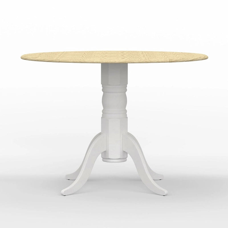 5-Piece Dining Set, 42 Round Drop-Leaf Table and Slat Back Chairs