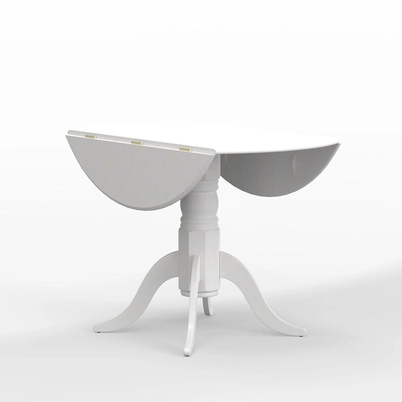 5-Piece Dining Set, 42 Round Drop-Leaf Table and Slat Back Chairs