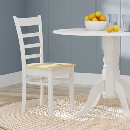 5-Piece Dining Set, 42 Round Drop-Leaf Table and Slat Back Chairs