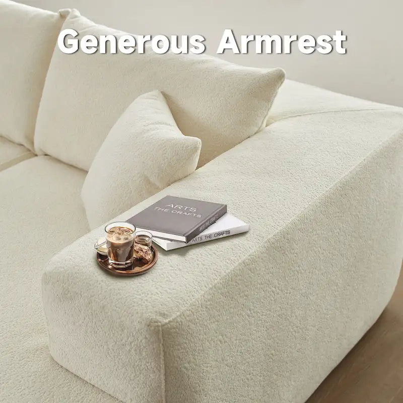 HOOOWOOO Modern Upholstery Chaise Sofa with Pillows for Living Room