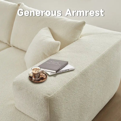 HOOOWOOO Modern Upholstery Chaise Sofa with Pillows for Living Room