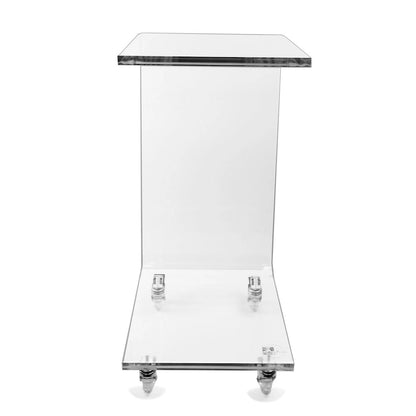 DesignStyles Acrylic C-Table w/Wheels