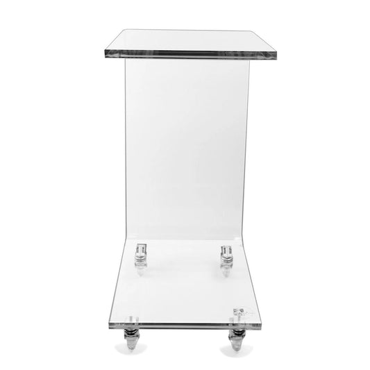 DesignStyles Acrylic C-Table w/Wheels