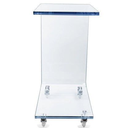 DesignStyles Acrylic C-Table w/Wheels