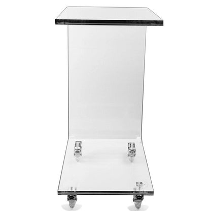 DesignStyles Acrylic C-Table w/Wheels