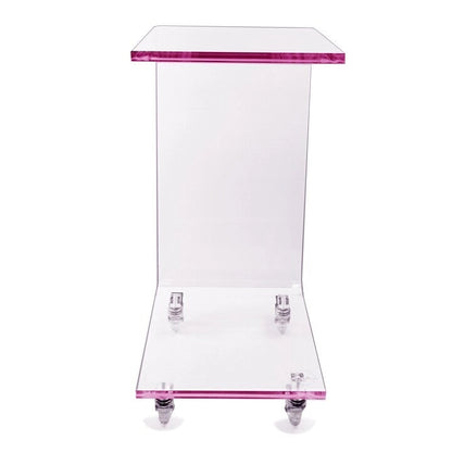 DesignStyles Acrylic C-Table w/Wheels