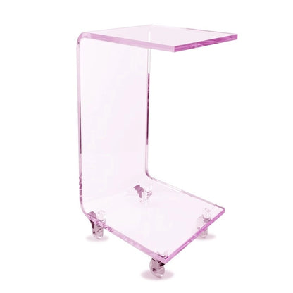 DesignStyles Acrylic C-Table w/Wheels
