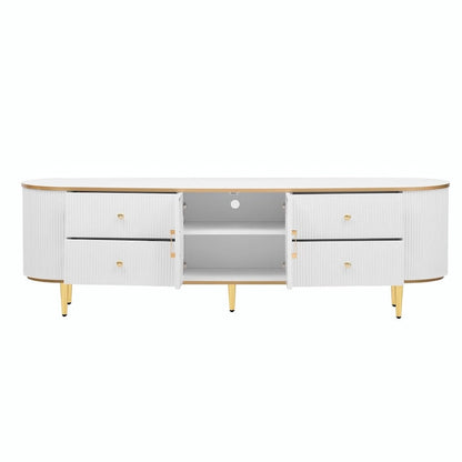 Modern TV Stand for TVs up to 80 Inches, Entertainment Center with Drawers and Cabinet