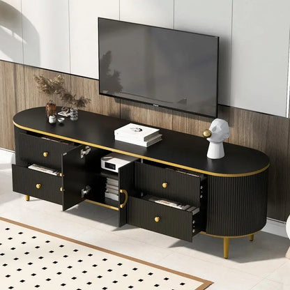Modern TV Stand for TVs up to 80 Inches, Entertainment Center with Drawers and Cabinet