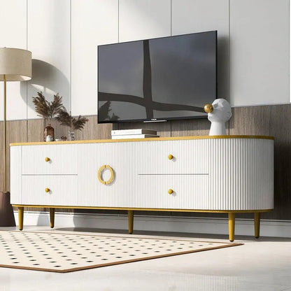 Modern TV Stand for TVs up to 80 Inches, Entertainment Center with Drawers and Cabinet
