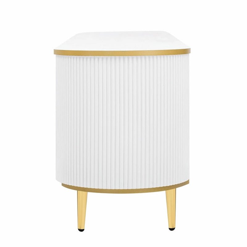 Modern TV Stand for TVs up to 80 Inches, Entertainment Center with Drawers and Cabinet