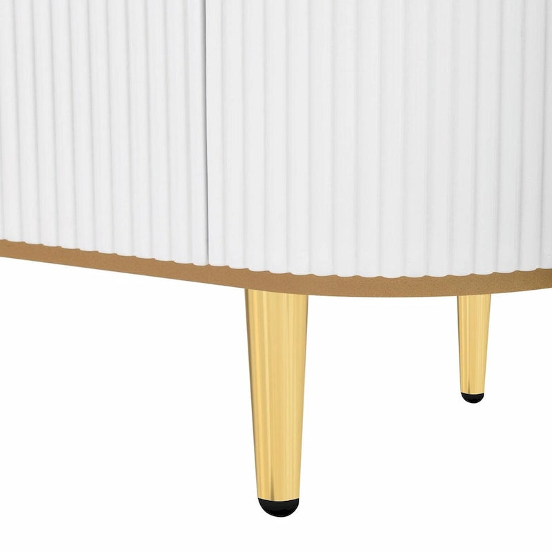 Modern TV Stand for TVs up to 80 Inches, Entertainment Center with Drawers and Cabinet