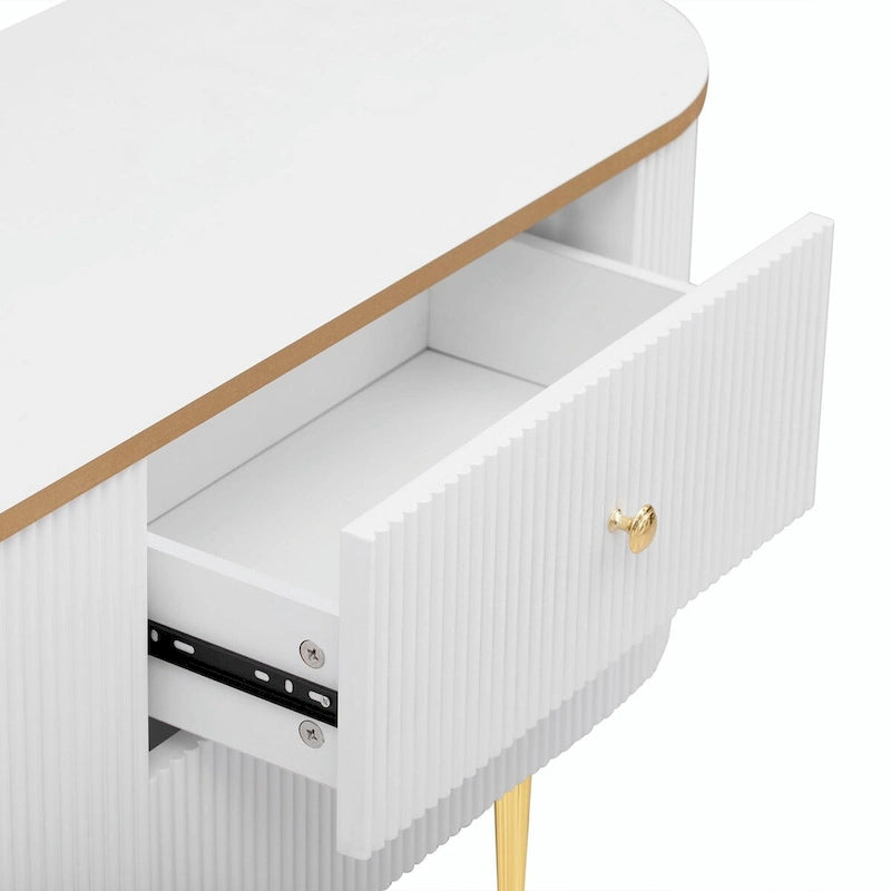 Modern TV Stand for TVs up to 80 Inches, Entertainment Center with Drawers and Cabinet