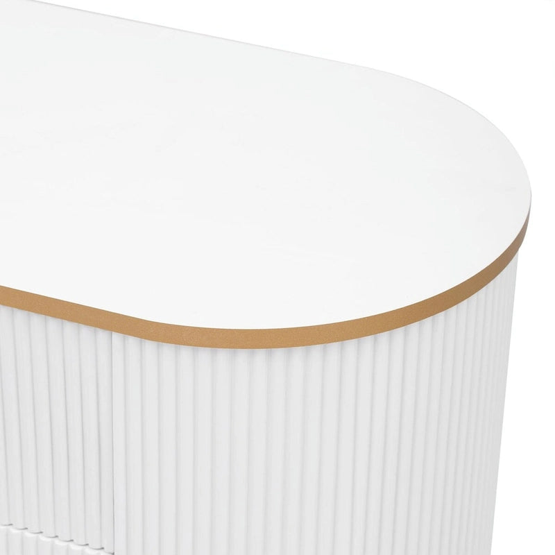 Modern TV Stand for TVs up to 80 Inches, Entertainment Center with Drawers and Cabinet